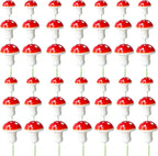 Gyufise 30Pcs Mushroom Cake Decorations Red Mini Mushroom Toothpicks Mushroom Cupcake Toppers Mushroom Cake Picks for Birthday Baby Shower Party Micro Landscape Decorations