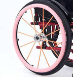 1 Pair Wheelchair Cover, 22/24 Inch Silicone Wheelchair Push Rim Covers,Wheelchair Accessories,Wear-Resistant Hand Push Ring Protective Cover, Rear Wheel Grips Accessories,22in,Pink