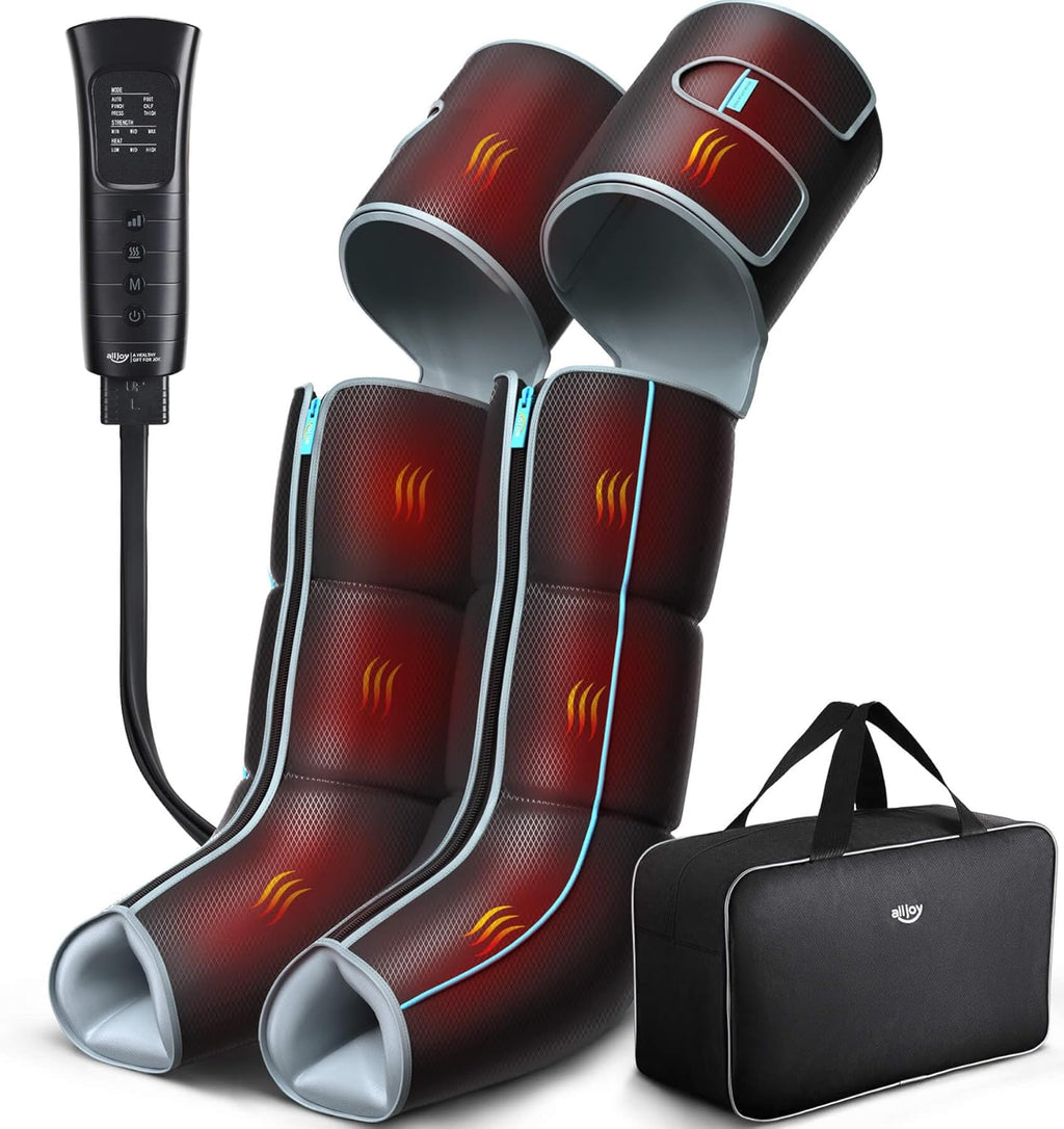 ALLJOY Christmas Gifts for Men Women, Leg Massager for Circulation and Pain Relief FSA, Sequential Compression Boots for Leg Recovery, Leg Massager with Heat and Compression
