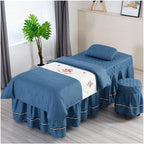 4pcs Beauty Salon Bedding Massage Spa Cover Sets Japanese-Style Quilting Beauty Bed Cover Simple Salon Physiotherapy Bed Set Sheets 180x60cm(71x24inch)