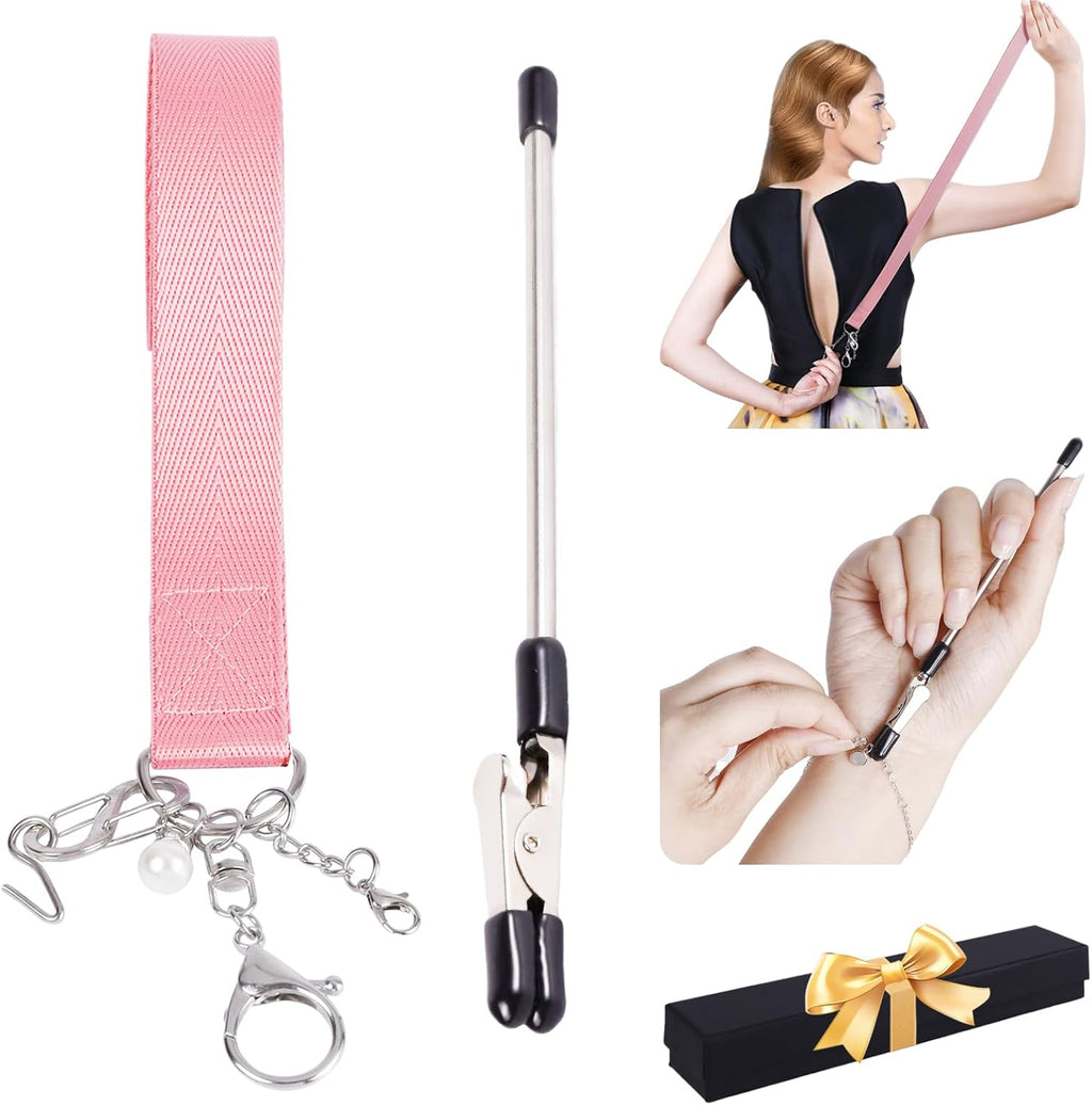 Zipper Helper Pull for Dresses and Bracelet Helper Tool Set, Zipper Puller Helper for Elderly, Women or Traveler, Dress Zipper Pull Helper, Easy to Use