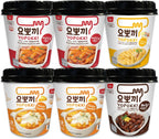 Yopokki Instant Tteokbokki Rice Cakes Korean, Variety Topokki Cup - Great with Cheese and Ramen Toppings, Korean Snacks for College Dorm, Korean Street Food Quick & Easy to Prepare, Pack of 6
