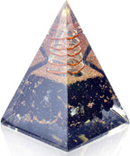 Orgone Pyramid-Black Tourmaline-Crystal-Chakra Balancing Orgone Energy Generator- Nubian Orgonite Pyramid for Spiritual Healing, Meditaion, Yoga, Reiki Gifts, Office and Home Decor