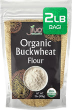 Jiva Organics Buckwheat Flour (Dark) 2 LB Bag - Vegan, Non-GMO, Kuttu, Earthy Flavor