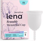 Lena Sensitive Menstrual Cup - Ultra Soft Medical-Grade Silicone Period Cups for Women, Beginner-Friendly, Reusable and Comfortable 12-Hour Leak-Free Protection & Feminine Care - Small, Clear