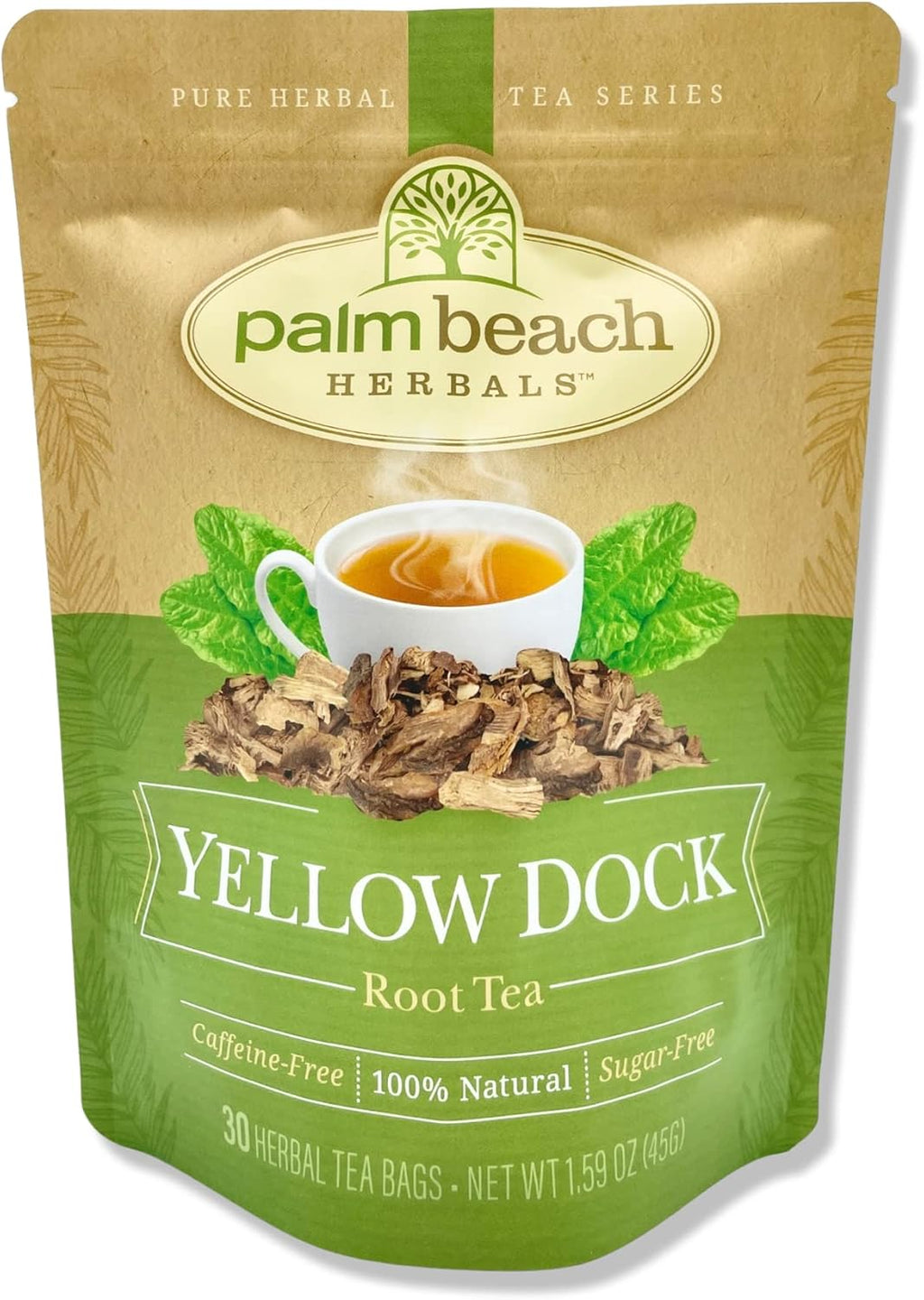 Palm Beach Medicinal Herbs - Yellow Dock Root Tea - Pure Herbal Tea Series, 30ct