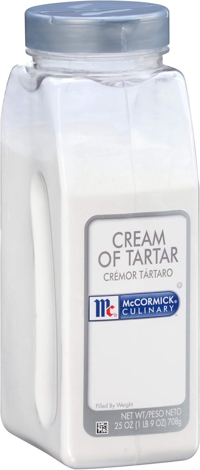 McCormick Culinary Cream of Tartar, 25 oz - One 25 Ounce Container of Cream of Tartar Powdered Thickening Agent for Egg Whites, Meringues, Angel Food Cake, Cookies, and More