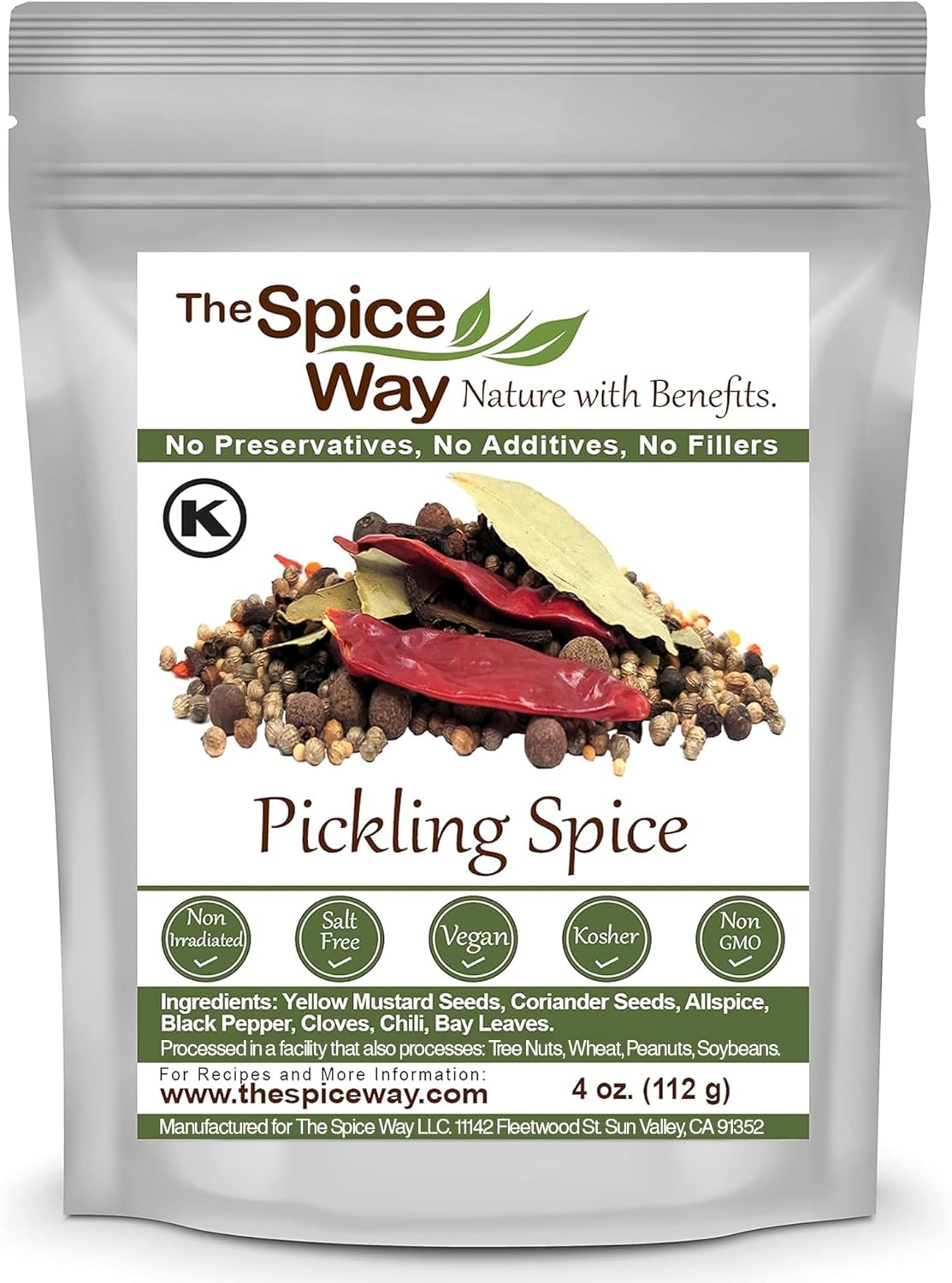 The Spice Way Pickling Spice - (4 oz) seasoning made from spices for pickles, canning, corned beef and even pastrami