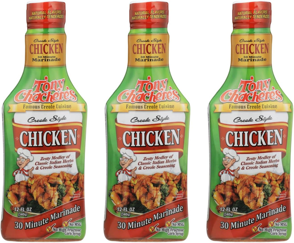 Tony Chachere Pourable Marinades, Chicken Marinade, 3 Count