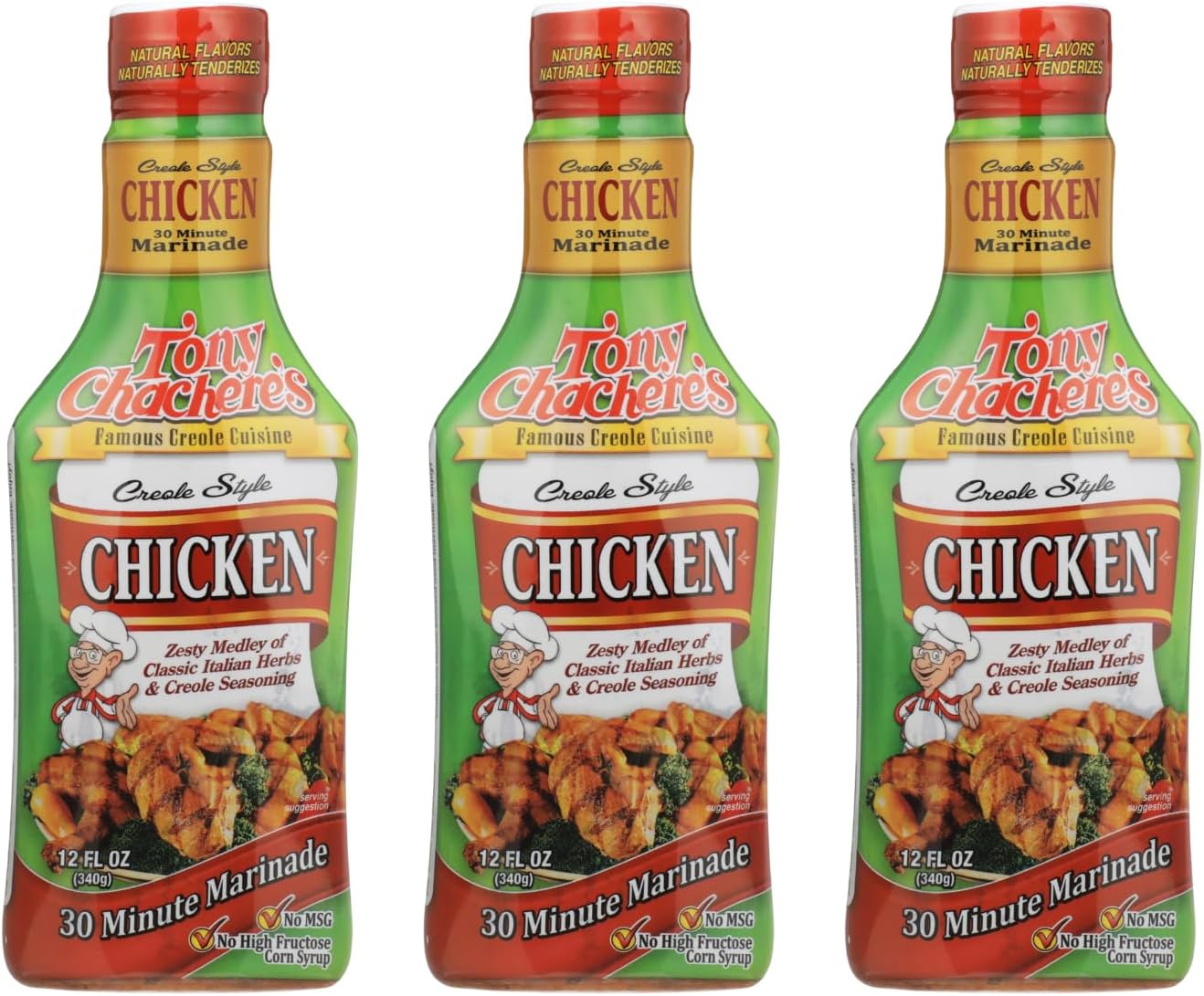 Tony Chachere Pourable Marinades, Chicken Marinade, 3 Count