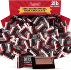 Zero Sugar Special Dark Chocolate Candy Bulk Pack - Individually Wrapped Sugar Free Chocolate Candy Bar Snack Size for Office Cravings, On the Go Snacking and Party Favors, 2lb