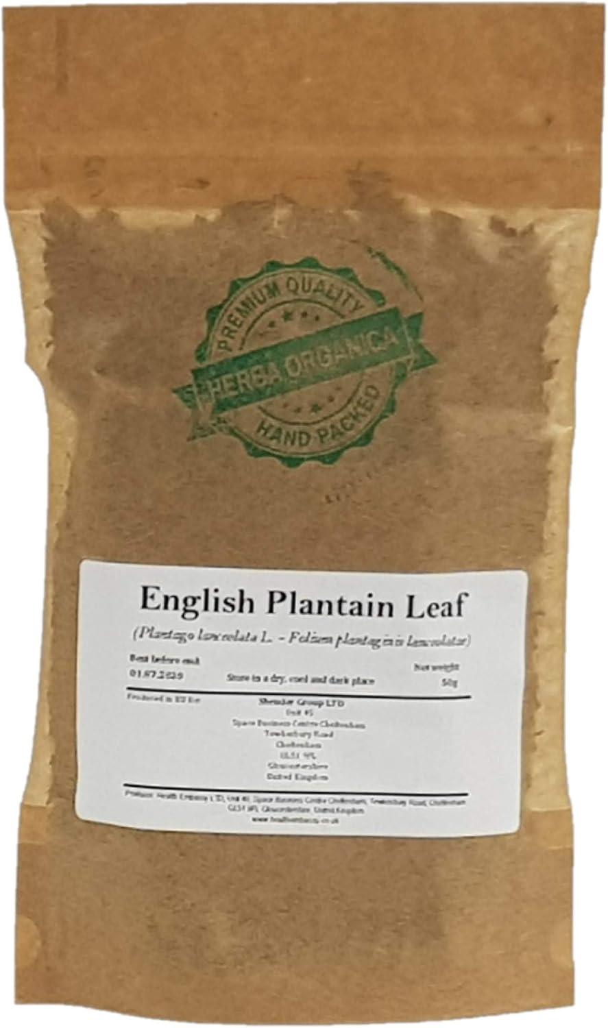 Herba Organica English Plantain Leaf - Plantago Lanceolata L - Herbal Tea (50g)
