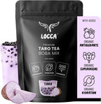 Locca Taro Milk Tea Powder for Boba Bubble Tea (19.75oz) with Organic Taro Super-greens Antioxidants Hydration