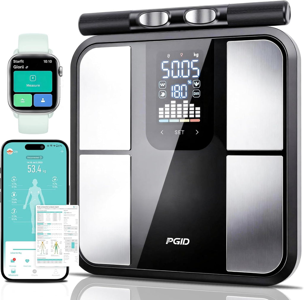 Smart Scale for Body Weight,Scales with Bmi Body Fat Muscle Mass,58 Body Composition Analyzer Scale,Full Body Analysis Scanner Scale Digital Bathroom Scales Syncs with App for 24-User 180KG/400Lb