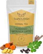 TeaNOURISH Turmeric Moringa Latte | Blend of Indian Superfoods Turmeric, Moringa, Licorice & Black Pepper | Supports Immunity | 100% NATURAL INGREDIENTS - 3.53oz/100g