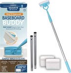 Baseboard Buddy | Lightweight Home Cleaning Essential, Perfect for Baseboards, Moldings & Walls, Glide & Wipe Trapping & Locking Dirt & Dust | As Seen on TV, (1 Baseboard Buddy & 3 Reusable Pads)