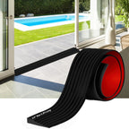 Threshold Ramps for Doorways, 0.4" Rise Rubber Door Threshold Ramp Self-Adhesive Ramps, is Adjustable and Cuttable for Sweeper Wheelchair Stroller Scooter Reducer Ramp (Black, 2/5"height - 3.3Ft Long)