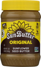 SunButter Original Sunflower Seed Butter, 16 oz Nut-Free Spread with 7g Plant-Based Protein, Roasted Rich & Savory Flavor, Smooth Texture | Vegan, Kosher & Non-GMO