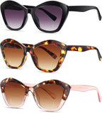 LADEESSE 3 Pack Bifocal Reading Sunglasses for Women Fashion Cateye Sun Readers Outdoor Reading Glasses UV400 +1.25 Protection
