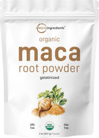 Micro Ingredients Organic Maca Root Powder, 2 Pound, Gelatinized for Better Absorption, Rich in Antioxidants, No GMOs, Vegan Friendly and Peru Origin