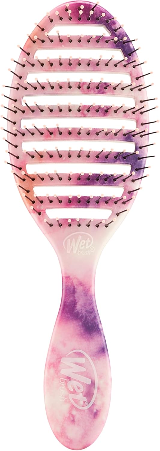 Wet Brush Speed Dry Hair Brush - Watermark (Color Wash) - Vented Design and Ultra Soft HeatFlex Bristles Are Blow Dry Safe With Ergonomic Handle Manages Tangle and Uncontrollable Hair - Pain-Free