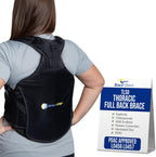 TLSO Thoracic Full Back Brace - Medical Grade Spinal Support for Kyphosis, Scoliosis, Compression Fractures & Post-Surgical Care PDAC L0456/L0457 - Universal Fit 23-50″