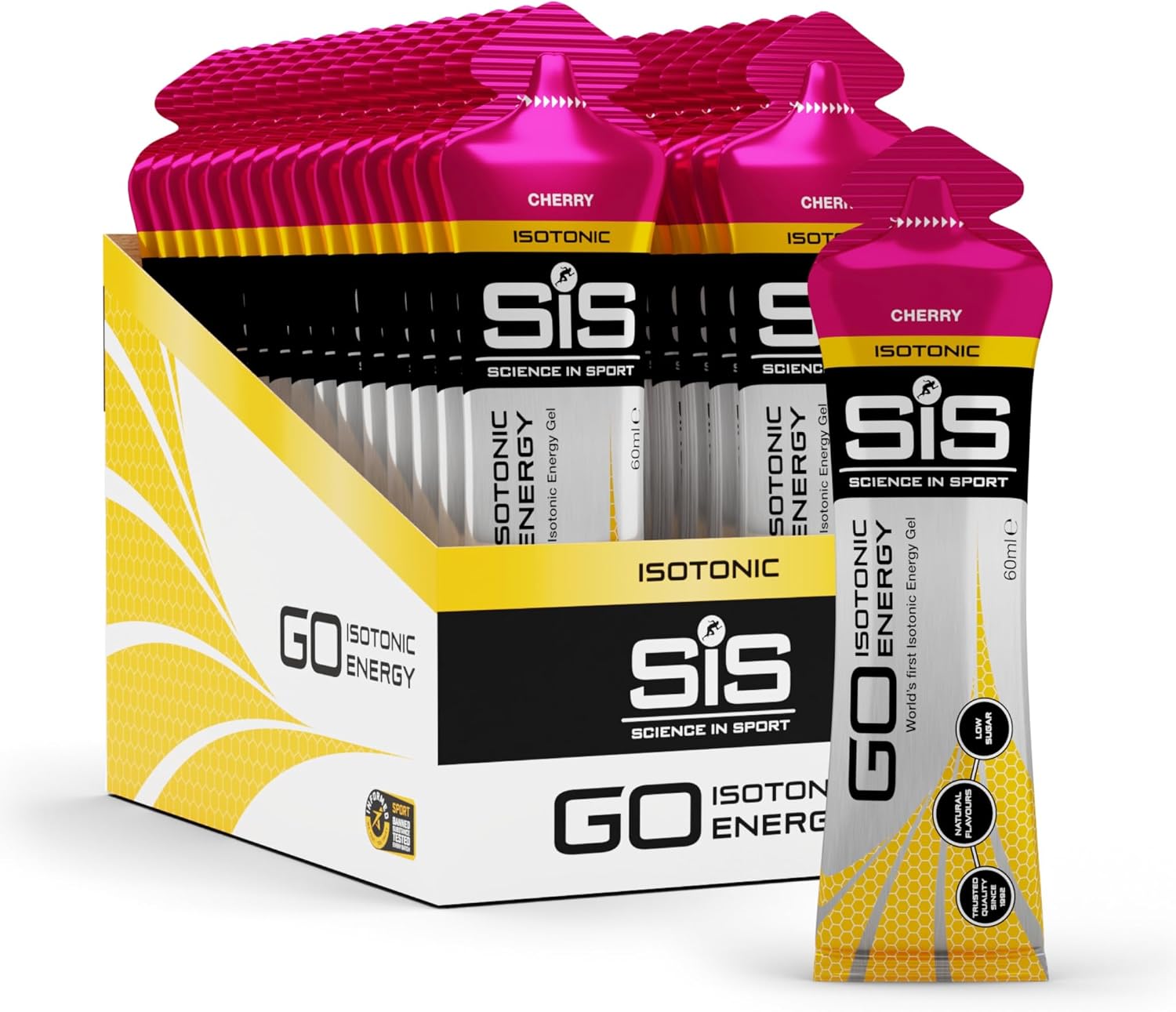 Science in Sport GO Isotonic Energy Gel - Fast-Acting Liquid Carbohydrate Gel for Instant Energy - Sports Nutrition - Gluten-Free & Vegan - Apple Flavor - 30 Count