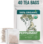 Organic Peppermint Tea Bags (40 TeaBags) - Peppermint Tea Organic - Te de Menta Organico Natural - Herbal Tea for Energy, Digestion, Nausea, Motion Sickness, Respiratory Support, Stress Relief