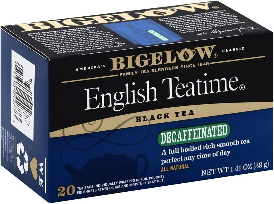 Bigelow Tea Decaffeinated English Teatime Black Tea, 20 Count (Pack of 6), 120 Total Tea Bags