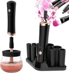 Senbowe Upgraded Makeup Brush Cleaner and Dryer Machine, Electric Cosmetic Automatic Brush Spinner with 8 Size Rubber Collars, Wash and Dry in Seconds, Deep Cosmetic Brush Spinner for All Size Brushes