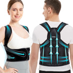Vicorrect Posture Corrector for Women and Men: Back Support Brace Relieve Upper Back Shoulders Pain (Black, Large)
