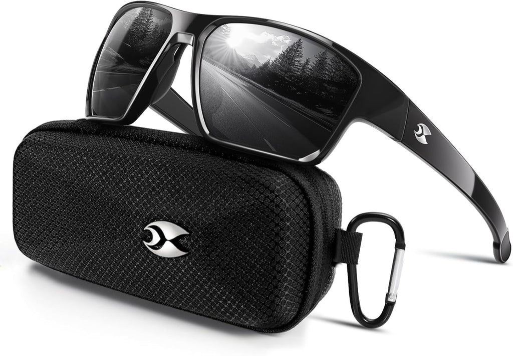 suoso Sports Polarized Sunglasses for Men: TR90 UV400 Protection Sun Glasses Squash Goggles Wrap Around Goggles for Drving