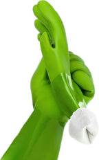 kitchen-star Ultimate Rubber Household PVC Gloves with Comfortable Cotton Lining, Anti-Slip surface, Kitchen Dishwashing, Extra Thickness, Kitchen Cleaning, Working, Painting, Pet Care (Large, Green)