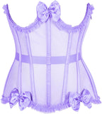 Daisy corsets Women's Daisy Corsets Womens Purple Underwire Mesh Underbust Cincher Corset Top & Plus Size
