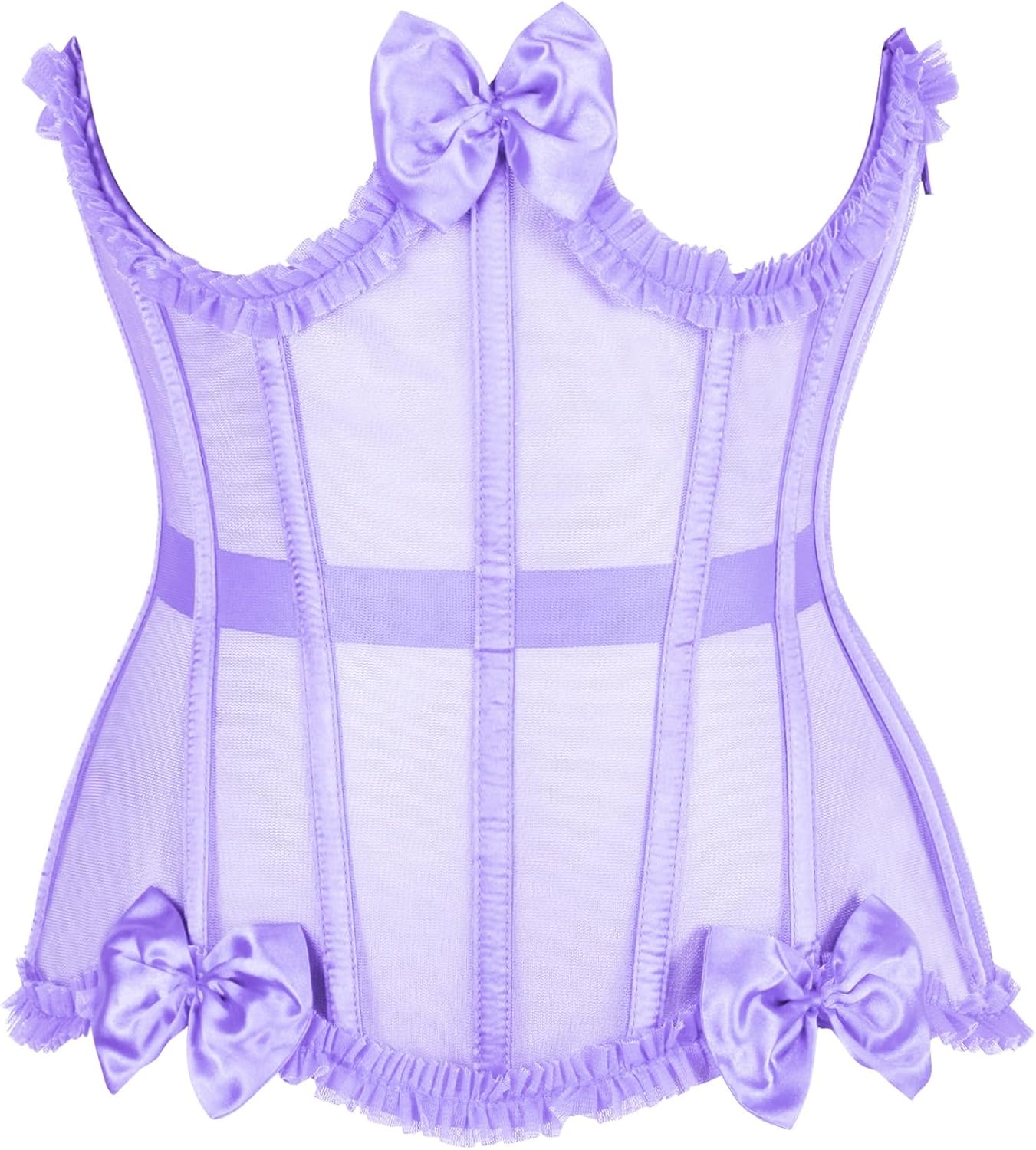Daisy corsets Women's Daisy Corsets Womens Purple Underwire Mesh Underbust Cincher Corset Top & Plus Size
