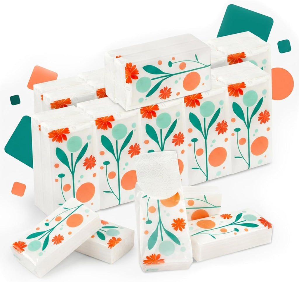 Travel Tissues - Pocket Tissues 15PCS Paper Packs Bulk Paper Travel Size 10 Count 3-Ply Pocket For Facial, Wedding, Party Favors, Toilet, Party, Wipes, Car, Handbags