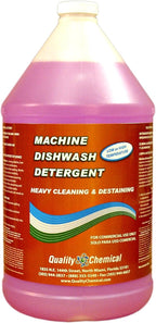 Quality Chemical Heavy Duty Liquid Alkaline Commercial Dishwasher Detergent - Industrial-Grade Formula Dissolves Food Stains, Grease, Grime and Residue - No Pre-Rinse Needed - Ready-to-Use 128oz