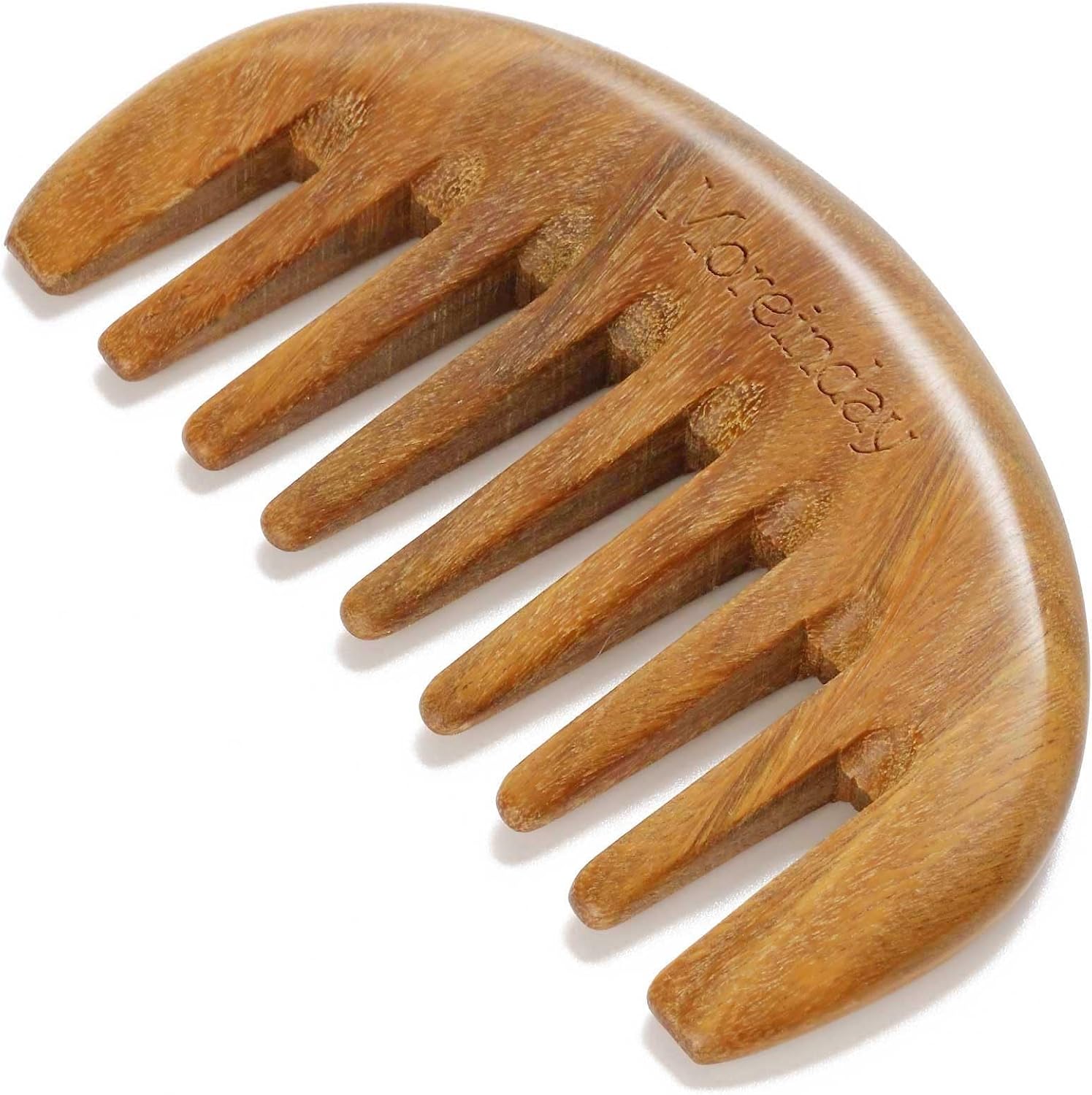 Wooden Comb, Wide Tooth Hair Comb for Women Scalp Massage and Distribute Oils - Green Sandalwood