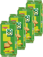 Britannia Crackers 50 50 Sweet and Salty Biscuit 13.12oz (372g) - Delicious, Light & Crispy Grocery Cookies - Best Treat for Friends & Family (Pack of 4)