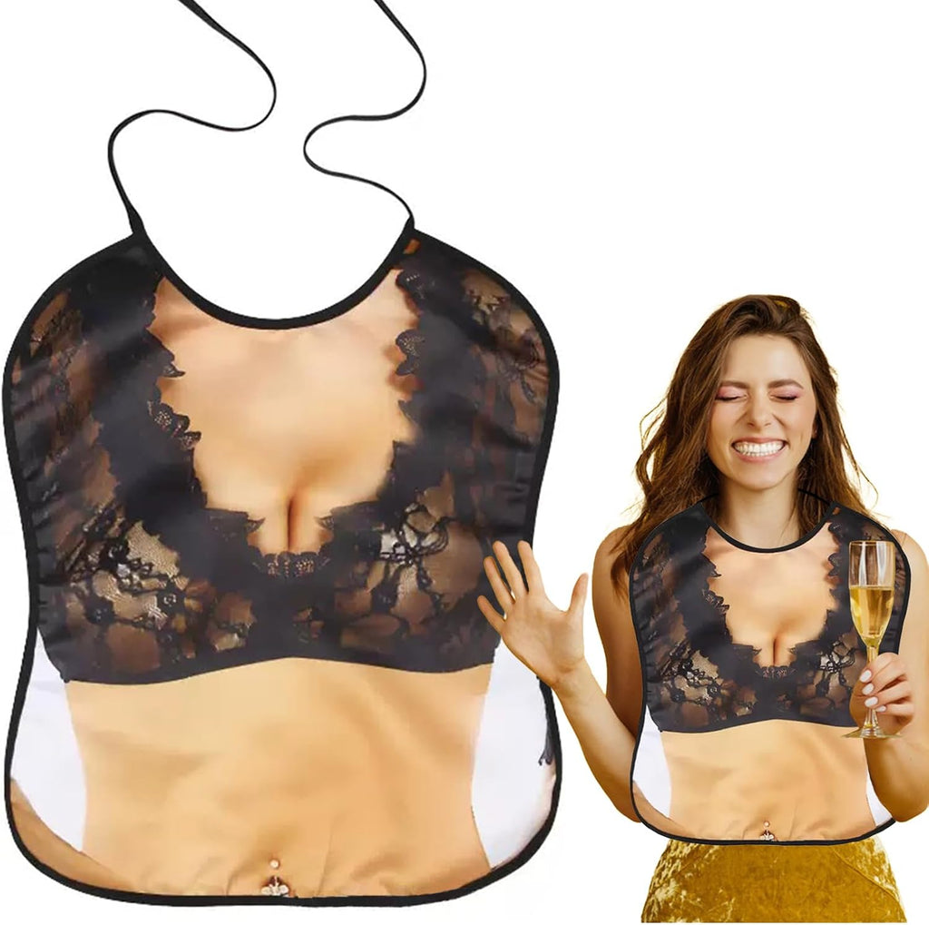 Funny Adult Bibs for Women Washable Waterproof Adult Bibs for Eating Clothing Protector Novelty Bib for Party Gifts