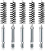 ASNOMY 5Pcs 1/2" Stainless Steel Bore Brush Set, Stainless Steel Bristles, Twisted Wire, 1/4" Hex Shank