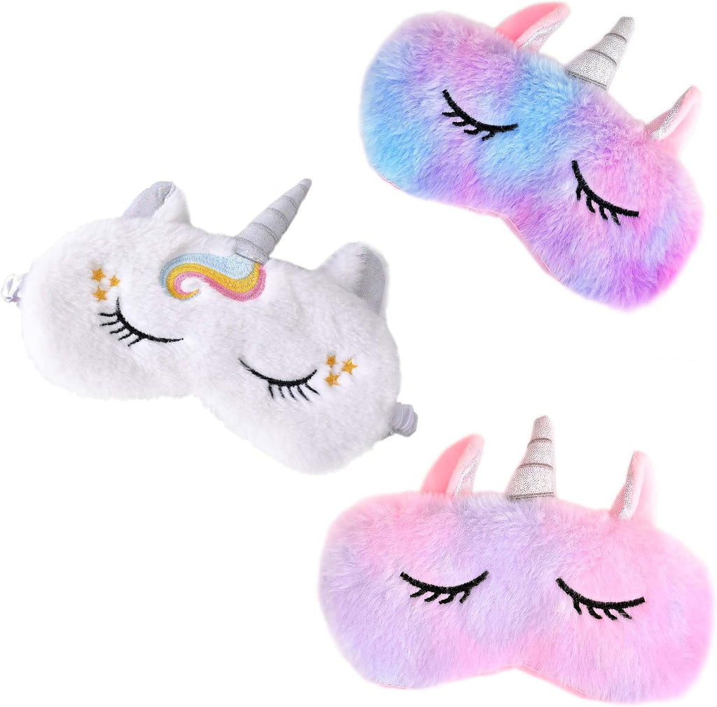Sleep Mask for Kids Girls,3Pack,Unicorn Sleep Mask,Cute Animal Eye Mask for Princess Sleeping,Night Blindfold Bed Eye Covers