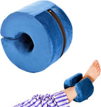 GREUS Heel Pillow Protectors for Pressure Sores Ulcer Heel Pain Relieve Cushion Anti Bed Sore Pad Foot Elevation Pillow Wedge Support Leg Rest (Blue 1 * Pcs)