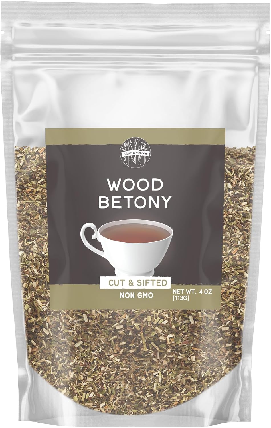 Birch & Meadow 4 oz of Wood Betony, Cut & Sifted, Non GMO