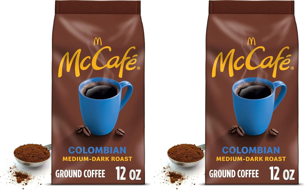 McCafe Colombian, Medium-Dark Roast Ground Coffee, 12 oz Bag (Pack of 2)