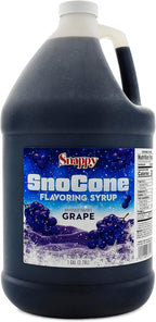 Snappy Grape Sno Cone Syrup, 1 Gallon (128 ounces) Size, Ready to Use For Snow Cone Machines, Flavored Syrup for Shaved Ice, 14 Snow Cone Flavor Options