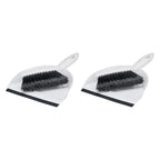 Amazon Basics Small Portable Mini Dustpan and Brush Set for Indoor Outdoor Floor Cleaning, Gray, Pack of 2