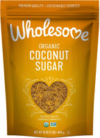Wholesome Sweeteners 16-Ounce Organic Coconut Sugar, Non GMO, Gluten Free & Vegan Sweetener, for Baking, Sauces, and Smoothies, 3 Pack