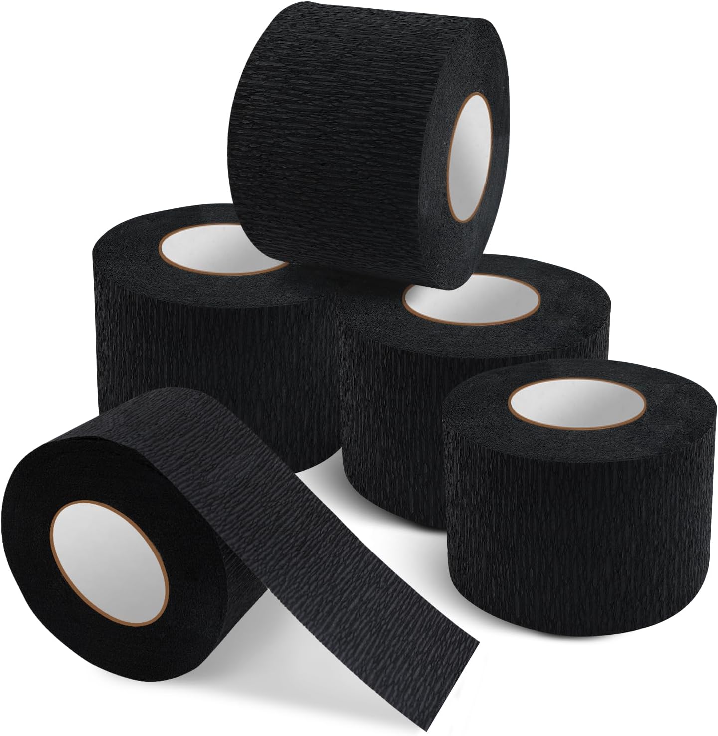 NICEMOVIC 5 Rolls Disposable Barber Paper Neck Strips Barber Accessories, Professional Barber Supplies Stretchy Paper Neck Strips for Salon Haircut Styling-Black
