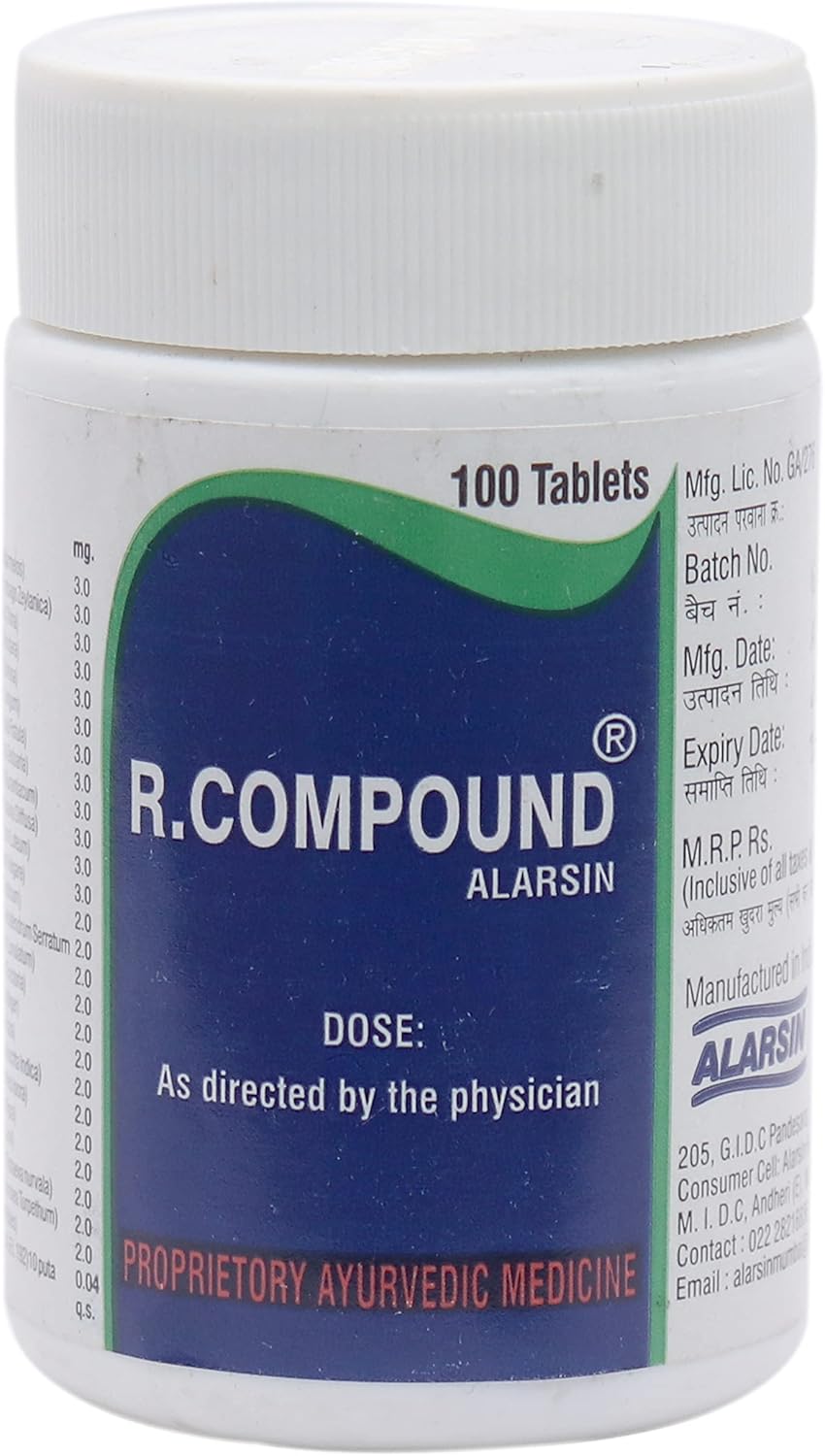 Alarsin R Compound Tablets 100